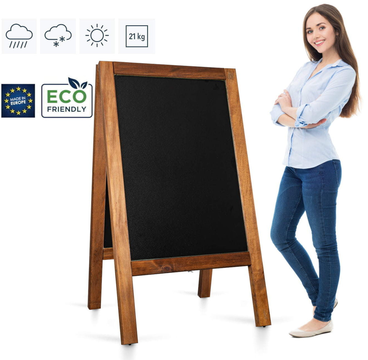 Chalkboard sign PRO (65×118 cm) – waterproof
