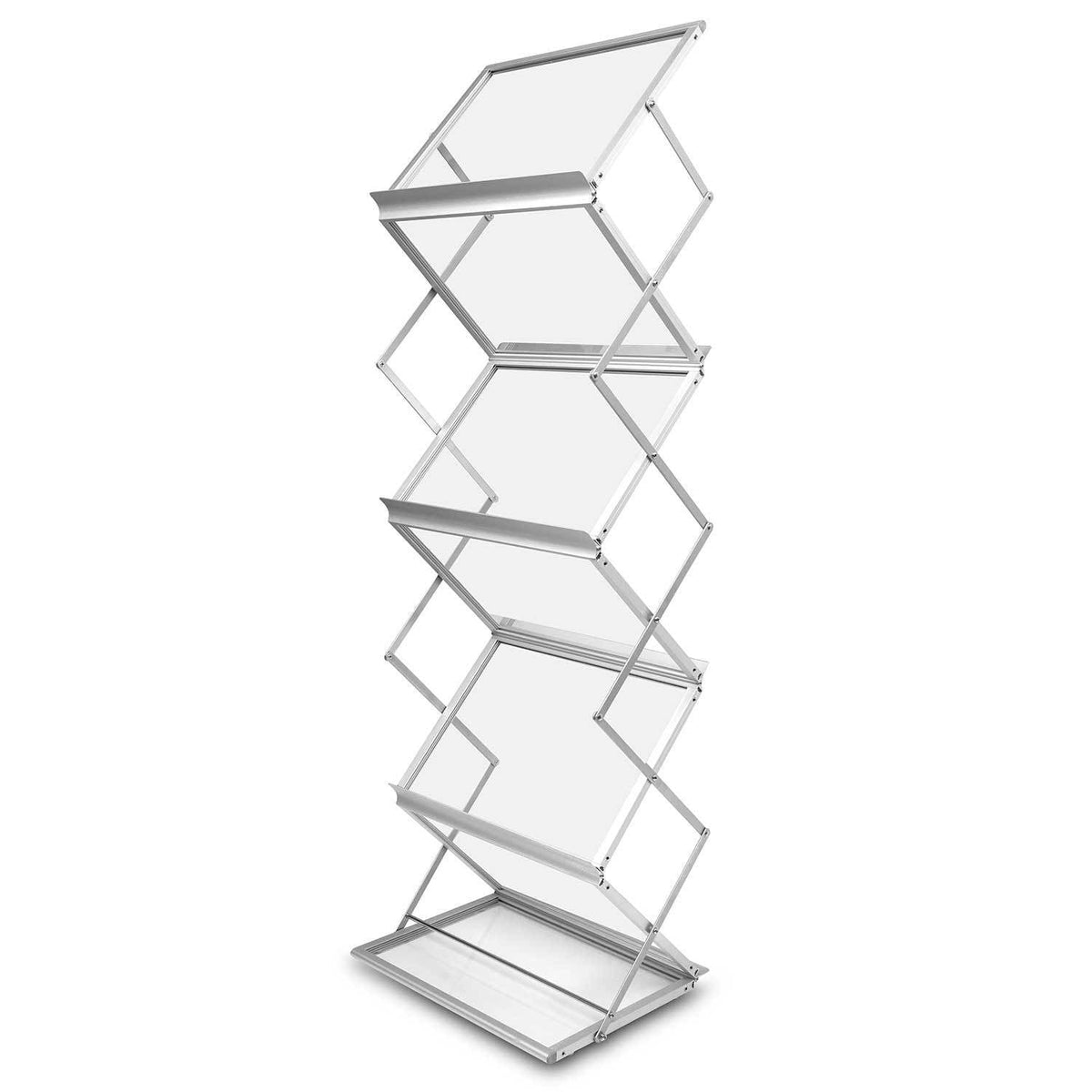 Montana brochure holder A3 – divpusējs brošūru statīvs ar somu (sudraba)