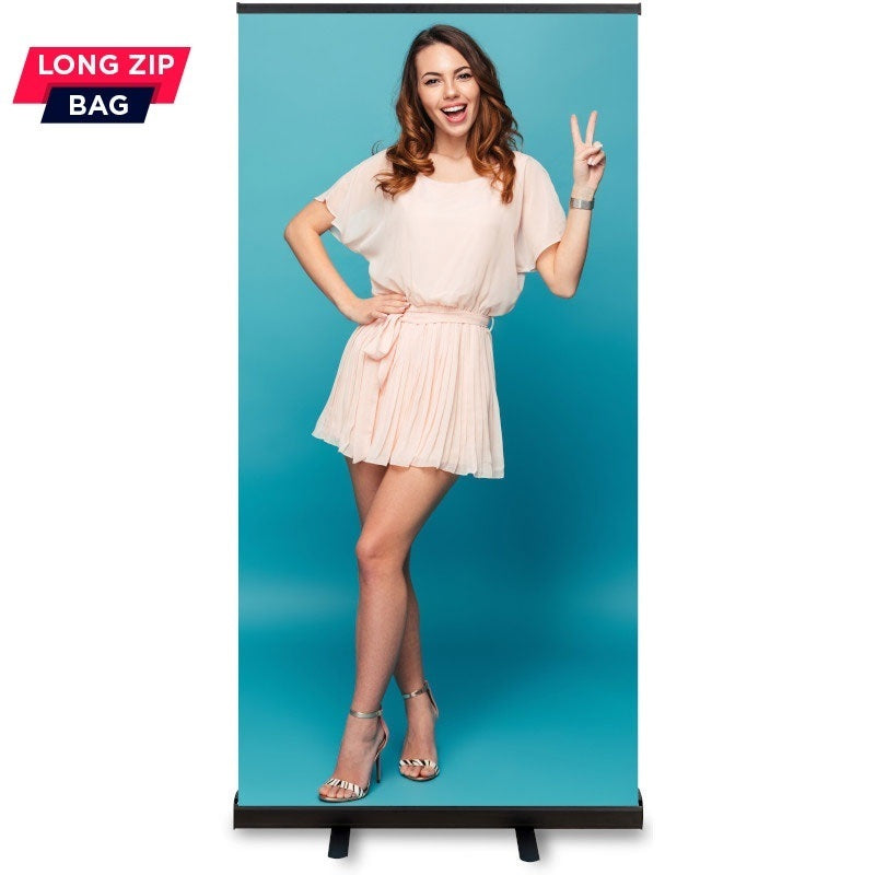 Roll Up Standard Black 85×200 – melns alumīnija roll-up stends