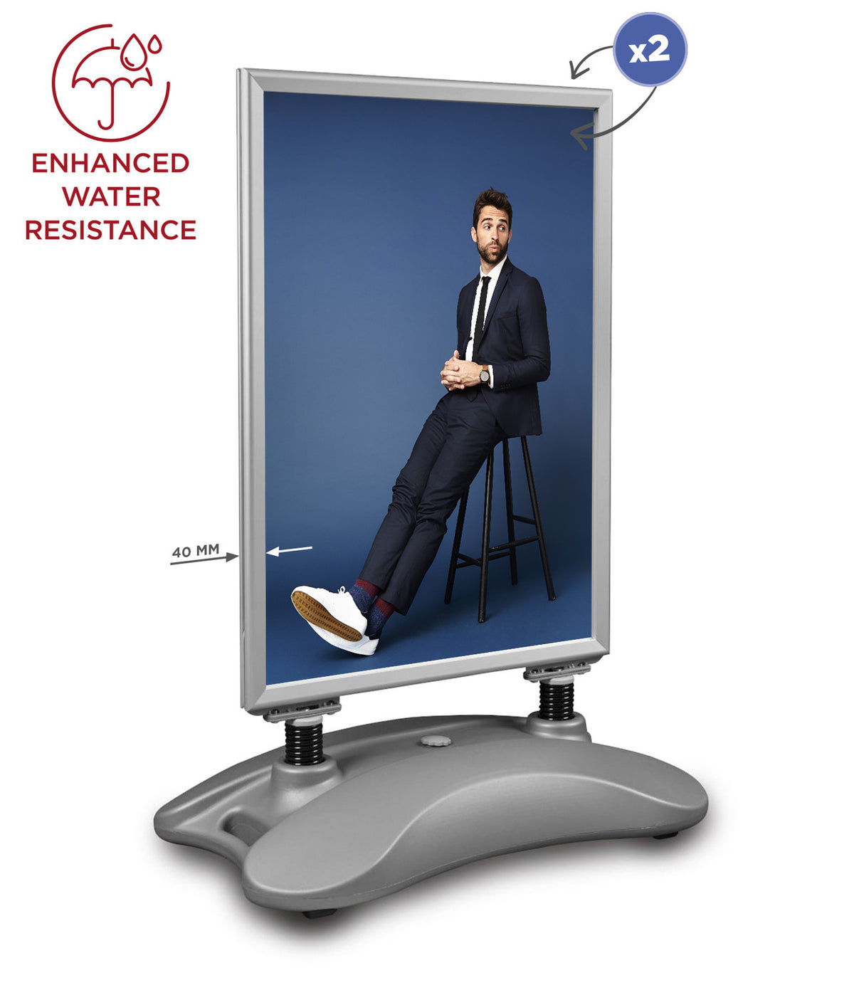 Hampton PRO pavement sign silver - A1