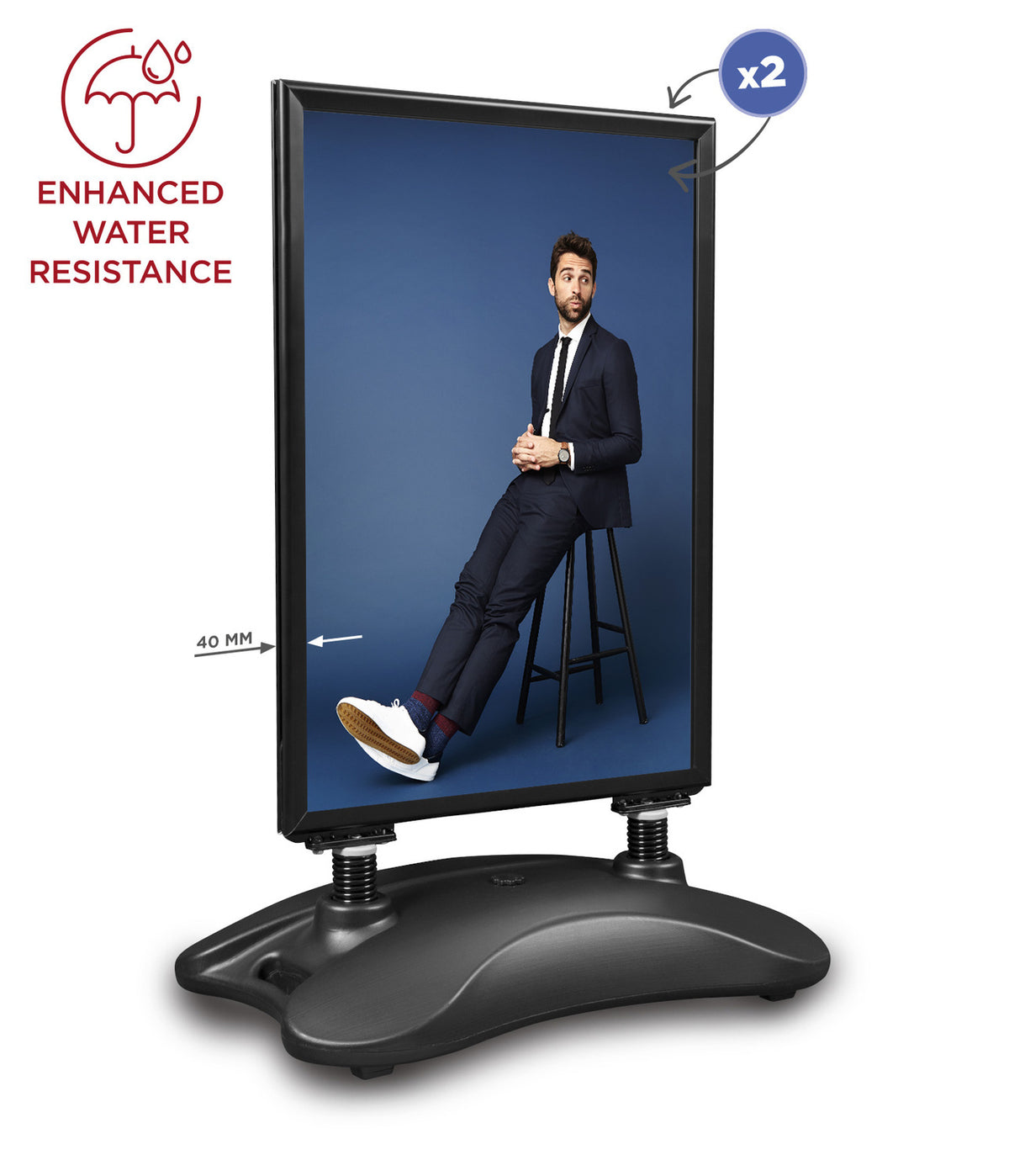 Hampton PRO pavement sign black – A1