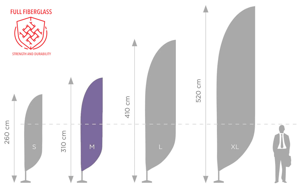Standard plus M – 340 cm stikla šķiedras karoga masts
